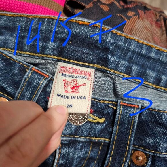 Vintage y2k dark wash true religion low rise denim shorts - Picture 4 of 4